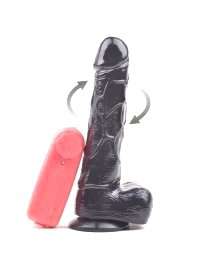 Dildo Realístico com Vibração e Rotação Preto 18 cm,210063