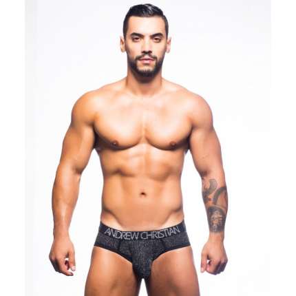 Cueca Andrew Christian Glitz Almost Naked Preto,600074