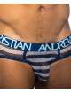Cueca Andrew Christian Nautical Net Almost Naked Azul Marinho Branco,600079