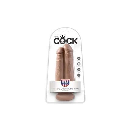 Dildo Realístico King Cock 17,8 cm Two Cocks One Hole Latino, King Cock