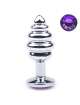 Anal Plug Metal Jewel Purple 8 cm