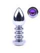Plug Anal Metálico com Jóia Roxo 11 cm