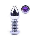 Anal Plug Metal Jewel Purple 11 cm