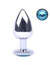 Anal Plug Metal Jewel Blue 10 cm