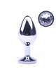 Plug Anal Metálico com Jóia Transparente 8 cm,243027