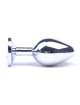 Plug Anal Metálico com Jóia Transparente 8 cm,243027