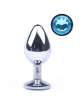 Plug Anal Metálico com Jóia Azul 8 cm,243028