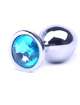 Plug Anal Metálico com Jóia Azul 8 cm,243028