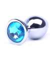 Anal Plug Metal Jewel Blue 8 cm,243028
