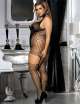 Catsuit Bold Cutout Pothole Tamanho Grande Preto,199050