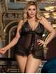 Babydoll R80526-1P Mesh Black Size Large