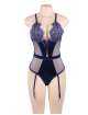 Body Lace Deluxe Lace Satin Blue Size Large
