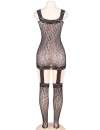 Catsuit with Holes Leopard Black Size Large 199058