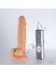 The vibrator is Realistic Candy Lust 18 inches