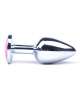 Plug Anal Metálico com Jóia Rosa 7 cms,2433756