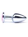 Plug Anal Metálico com Jóia Rosa 7 cms,2433756