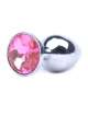 Plug Anal Metálico com Jóia Rosa 7 cms,2433756