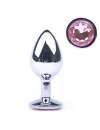 Plug Anal Metálico com Jóia Rosa 8 cms