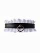 Dog collar Leather with White Lace