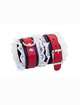 Cuffs in Red Leather with White Lace