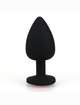 Butt Plug in Silicone, Black, Jewel Green, 7 cm