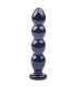 Dildo de Vidro Efeito Bolas Preto 15 cm