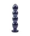Dildo de Vidro Efeito Bolas Preto 15 cm