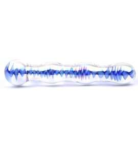 Dildo de Vidro Azul Bolas 18 cm,225016
