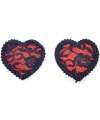 Cover Nipples Red Heart and Black Lace