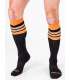 Meias de Futebol Altas Barcode Preto Laranja,134001