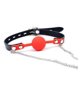 Gag with Ball, Silicone and Clamps for Nipples 334013