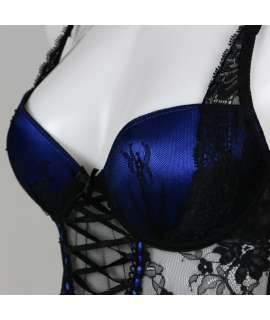 Babydoll with Blue Satin Ribbons Crossed 160025