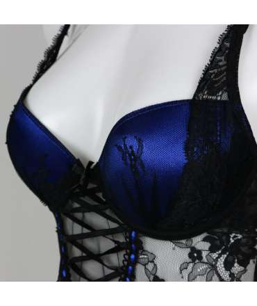 Babydoll with Blue Satin Ribbons Crossed 160025