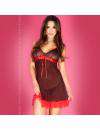 Babydoll Preto e Bolinhas Vermelhas Chilirose,160042