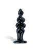 Plug Espirais Vidro Preto 11 cm