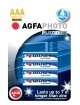Pack 4 Alkaline Batteries AGFA Photo Platinum LR03 AAA 1.5 V