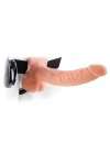 Strap-on Oco com Vibração e Testículos Fetish Fantasy Series Bege 22 cm