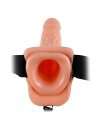 Strap-on Oco com Vibração e Testículos Fetish Fantasy Series Bege 22 cm,150012