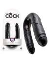 Dildo Duplo Realístico Large Double Trouble King Cock Preto 18 cm