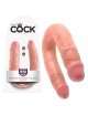 Dildo Duplo Realístico Medium Double Trouble King Cock Bege 14 cm
