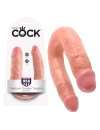 Dildo Duplo Realístico Medium Double Trouble King Cock Bege 14 cm