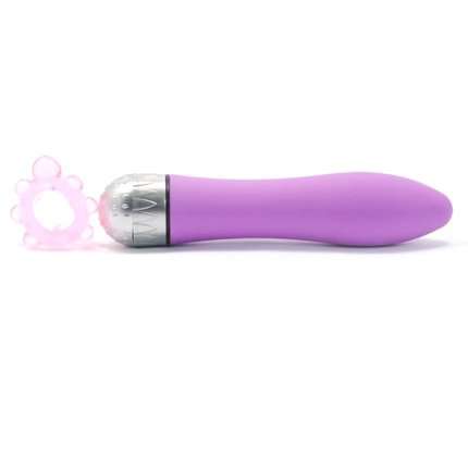 Mini Vibrador Passional Missile Roxo 12 cm com Cockring,211039