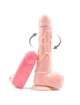 Dildo Realistic Vibrator with Rotation and suction Cup Beige 18 cm