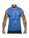Sleeve Armhole Addicted Fuck Tank Top Blue 500180